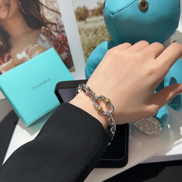 ティファニー 1837 メイカーズワイドチェーンブレスレット コピー ロゴ 18K Tiy16586